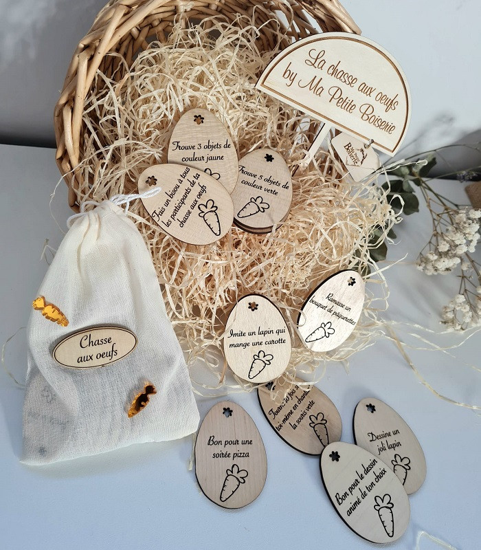 Œufs de Pâques en bois - "défis" et "bon pour"