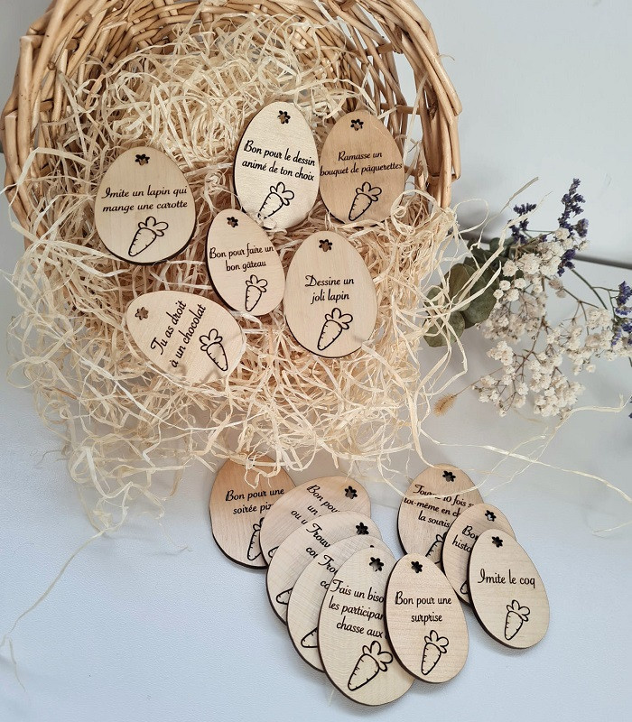 Œufs de Pâques en bois - "défis" et "bon pour"