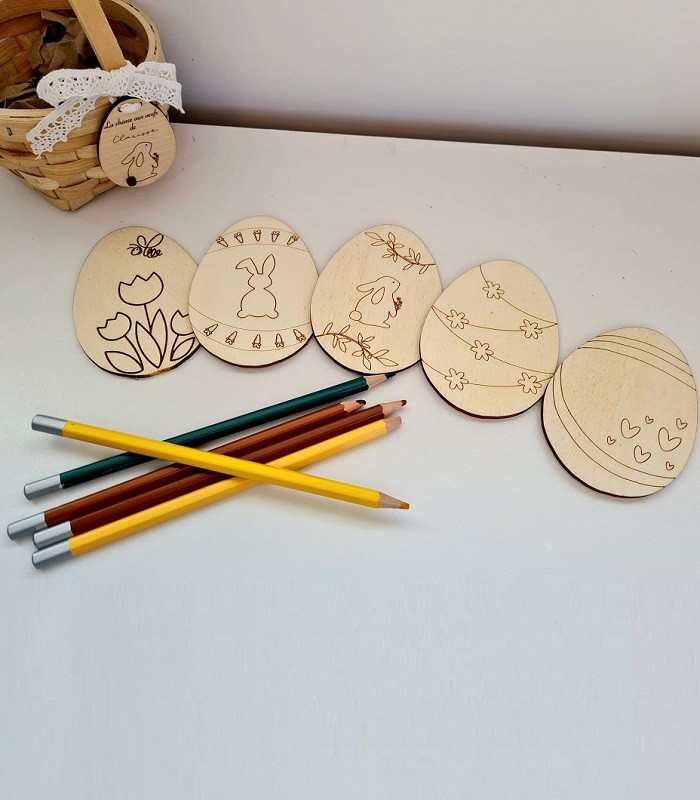 Œufs de Pâques à colorier (lot de 5)