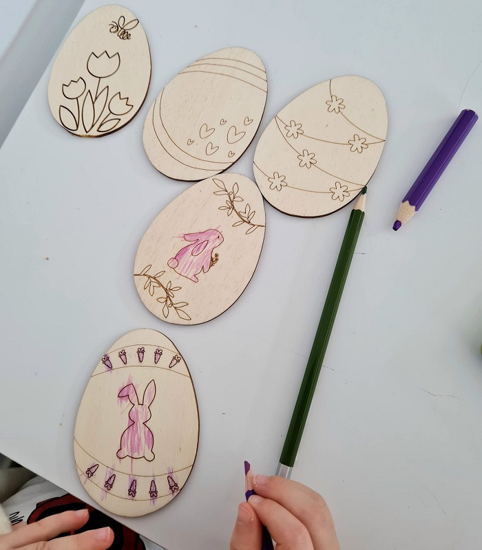 Œufs de Pâques à colorier (lot de 5)