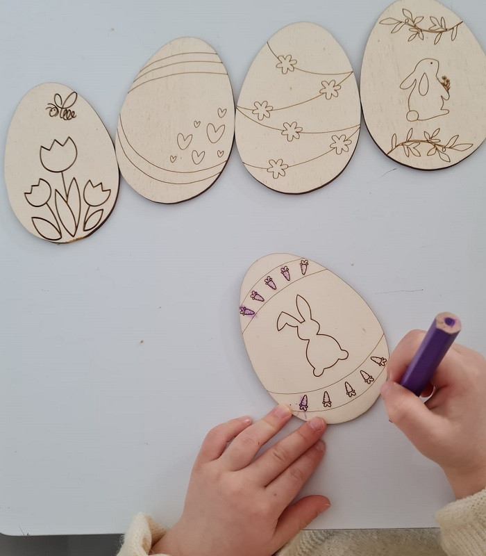 Œufs de Pâques à colorier (lot de 5)