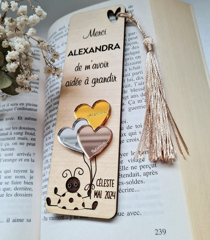Marque pages personnalisables Maître(sse), nounous, Atsem...