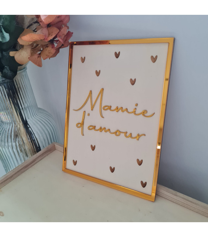 Petite affiche/tableau en bois et acrylique personnalisable