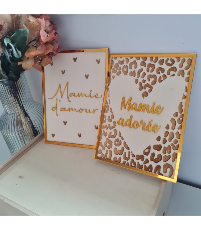 Petite affiche/tableau en bois et acrylique personnalisable
