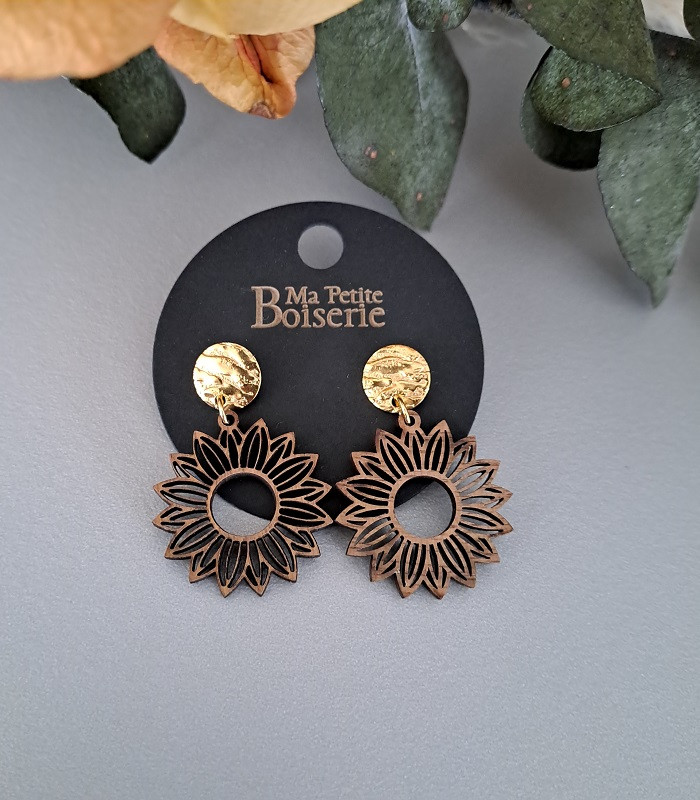 Boucles d'oreilles en bois