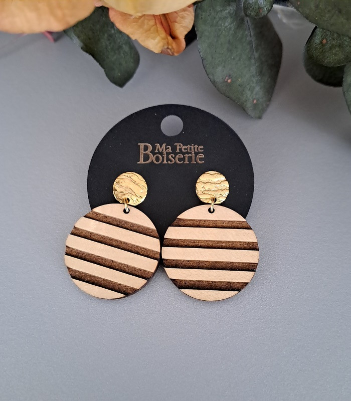 Boucles d'oreilles en bois