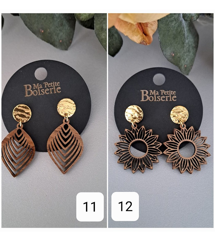 Boucles d'oreilles en bois