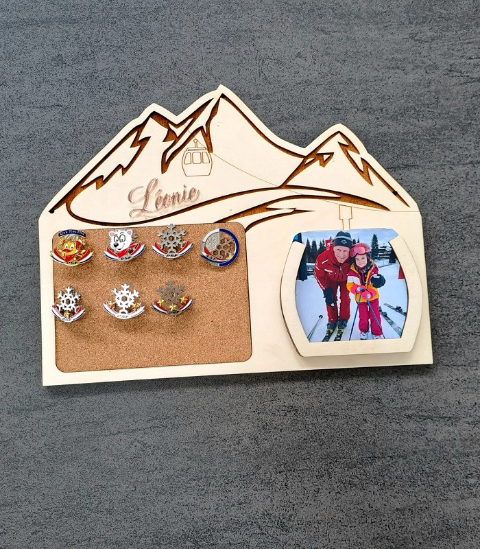 Support médailles de ski avec porte photo