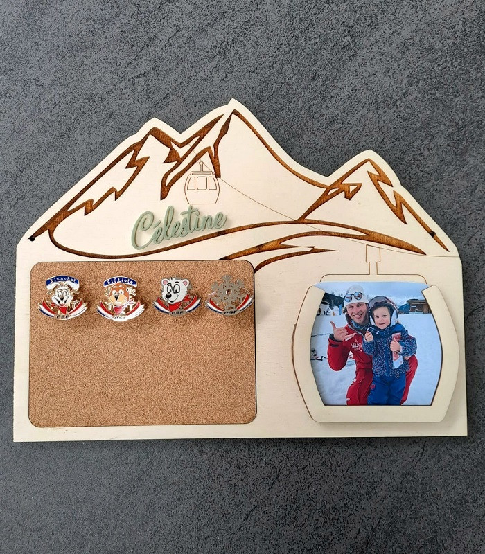 Support médailles de ski avec porte photo