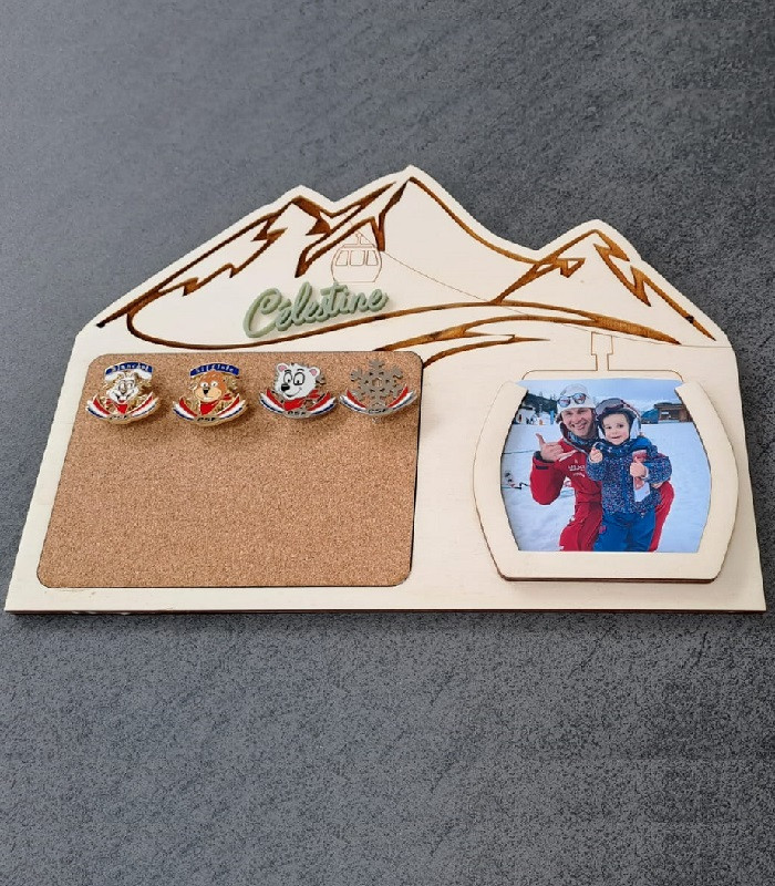Support médailles de ski avec porte photo