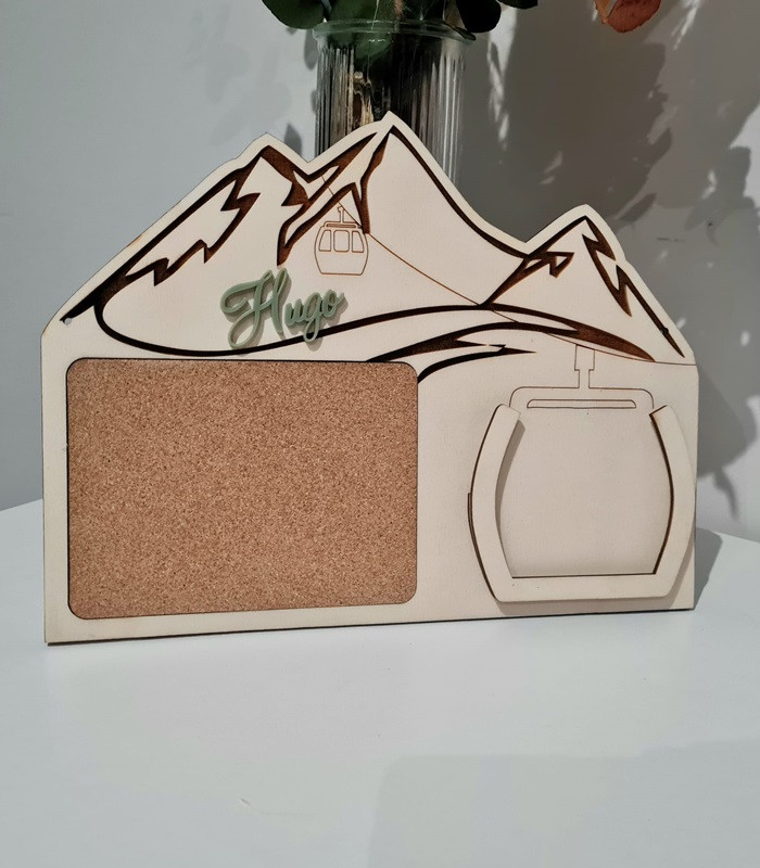 Support médailles de ski avec porte photo