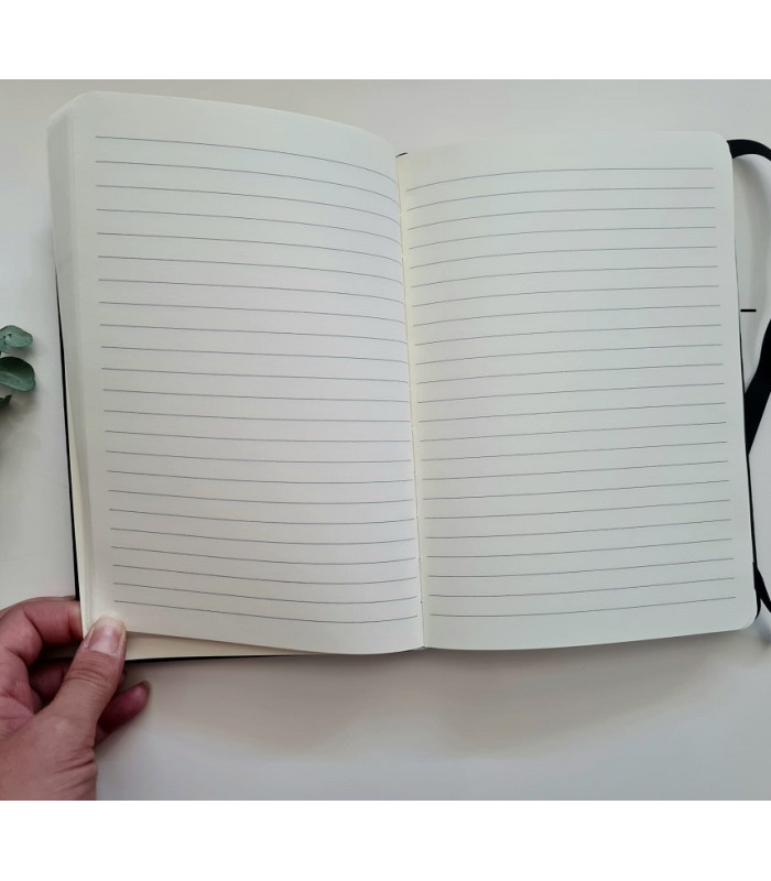 Carnet de Recettes A5 Personnalisé - Cuir PU Noir Etoile