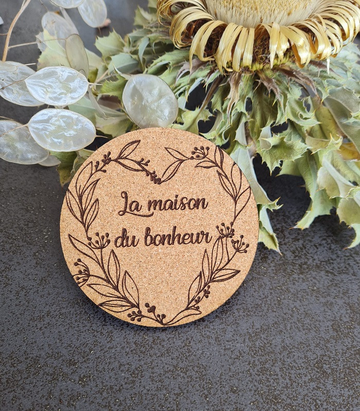 Sous verre en liège personnalisé