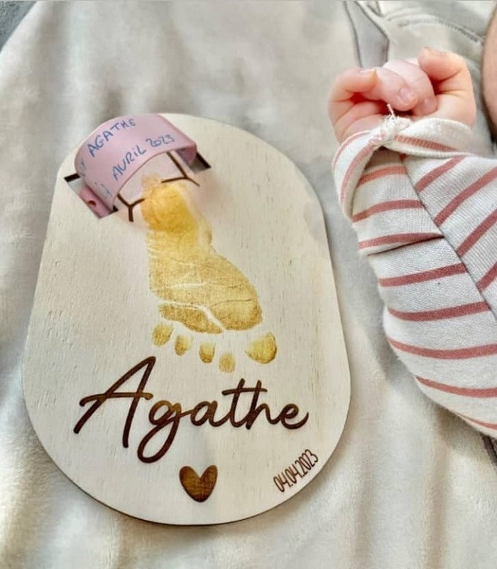 Porte bracelet de naissance & empreinte de bébé
